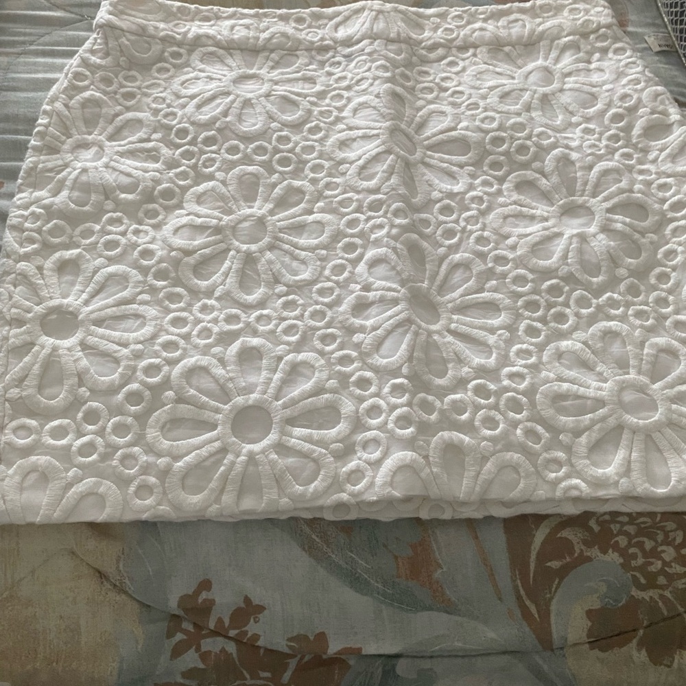 INC International Concepts White Floral Mini Skirt